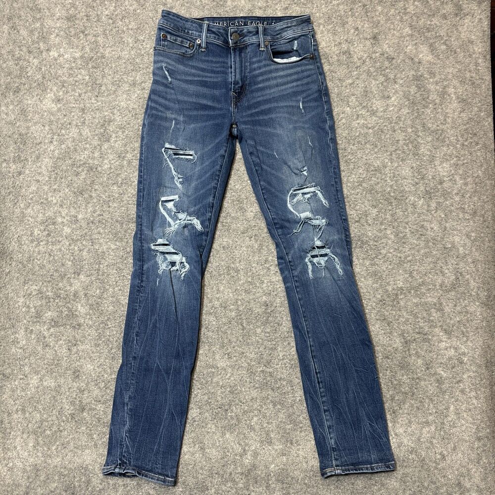 American Eagle Distressed Next Level Airflex Slim Jeans Men's Size 30x34 Blue